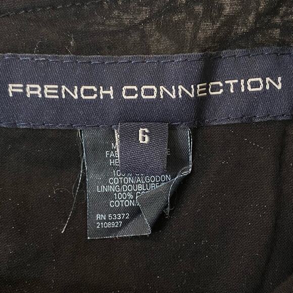 FRENCH CONNECTION Black Sequin Sparkle Bell Cuff Shift Dress Size 6 Mini - Picture 8 of 9